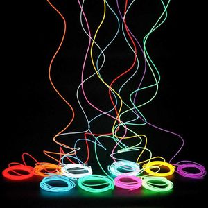Bandes LED Flexible Neon Light 1M / 2M / 3M / 5M / 10M EL Fil Led Neon Dance Party Atmosphère Décor Lampe RopeTube Étanche Multicolore Led Strip P230315