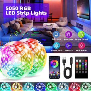 Bandes LED RGB 5050 LED Strip Light Bluetooth APP Control USB Changement de couleur Flexible Lights 5V TV Desktop Screen BackLight Room Decor P230315