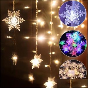 Bandes LED Lights String Lights Icicle Light Holiday Party Wave Fairy For Park Trees Mariage Fond Dayout Drop Liviling Lighting Otryc