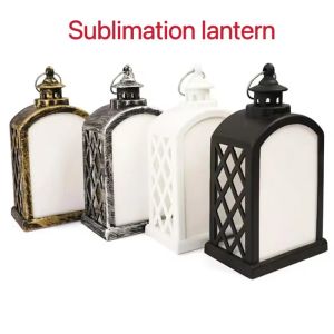 LED sublimation de Noël lanternes lampe de cheminée lumière portable double face pour la maison et les décorations extérieures up new