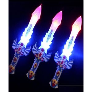 LED Swords / Guns Ems 50Pcs 50cm Musical Flash Glow Sword Couteau Costume Dress Up Props Lumière Enfants Jouet Cadeau De Noël 2825564 Drop Deliv Dhvld