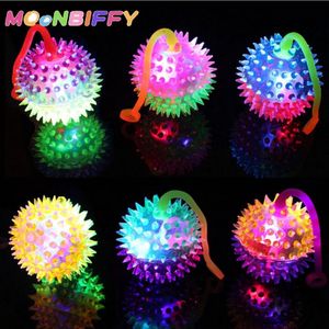 LED SwordsGuns 1 Pc Kids Glowing Ball Toy Light Up Flashing Soft Prickly Massage Elasticity Fun Toys Children Squeeze Anti Stress 230804