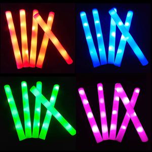 LED SwordsGuns 5102030PCS Foam Glow Sticks for Wedding LED Light Up Foam Sticks Colorful Flashing Sticks For Birthday Party Glow in Dark 230614