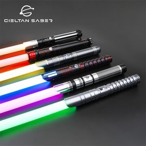 LED SwordsGuns Neopixel Lightsaber Smooth Swing Heavy Dueling RGB 12 colores Change Force FX FOC Blaster Toys Jedi Laser Sword Snpixel Eco saber 220905