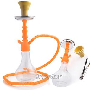 Una manguera Tubo transparente de plástico Cachimba árabe Shisha Beaker base Bong Fumar Vidrio Tubos de agua