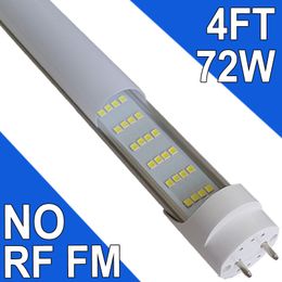 Tube lumineux LED 1,2 m, ampoules LED T8, ballast de 1,2 m, 72 W, 7 200 lumens, 6 500 K, lumière du jour, tube lumineux de type B, remplacement de fluorescents T8, double extrémité, base G13 à 2 broches, usastock