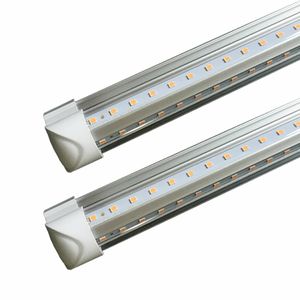 Tubes lumineux LED 8 pieds 6 pieds 5 pieds 4 pieds 3 pieds 2 pieds 1 pied, tubes T8 intégrés, 110lm/W, couvercle Transparent givré, refroidisseur, lumières LED AC 85-265V UL DLC