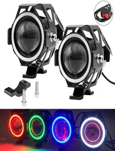 LED U7 Motorcycle Headlight DRL avec ange Eyes Ring Éclairage Driving Lights Lights Front Spotlight Hilo Strobe clignotant blanc L3802803