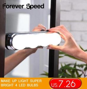 LED Vanity Mirror Lights Make Up Light Super Bright 4 LED Bulbes LED Portable Cosmetic Mirror Light Kit Battery Powed6228538