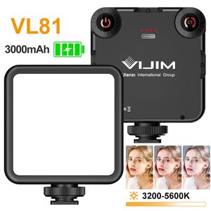 Lumières vidéo LED pour appareil photo, 3200-5600K, 850LM, 6.5W, avec chaussure froide, Mini lumière de remplissage Vlog, 3000mAh, panneau pour photographie