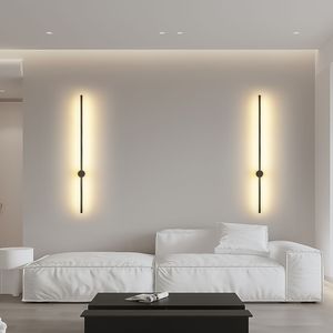 Lámpara de pared LED, candelabro moderno de línea negra girado 360ﾰ, sala de estar simple, TV, sofá, fondo, dormitorio, cabecera, iluminación decorativa