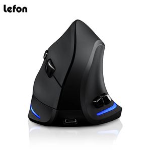 Souris verticale sans fil Lefon souris optique ergonomique USB Rechargeable 2400 DPI pour PC de jeu Windows Mac ordinateur portable PUBG LOL 240314