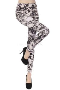 Leggings Sexy Skinny Women Leggings Estampado de calavera Long Slim Patrón de estiramiento Promoción delgada Pantalones baratos Pantalones de fitness B19 CB036092