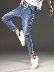 Leggings Jeans para mujer Pantalones de moda para niñas Jeans negros Cintura elástica Mujer Pantalones de mezclilla sueltos completos Novios Venta al por mayor barata