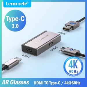 Lemorele HDMI To USB C 4k 60Hz AR Glasses Converter Adapter Display For USB-C Portable Screen Game Consoles Various TV Boxe