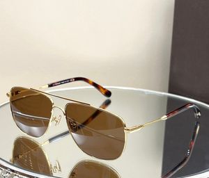 Len 0815 Square Pilot Gafas de sol Gold Metal / Brown Lens Hombres Summer Sports Sunglasses Sunnies gafas de sol Sonnenbrille Sun Shades UV400 Eyewear