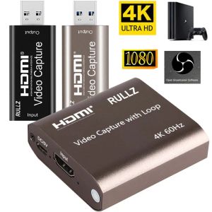 LENS 4K 60FPS TV LOOP USB 3.0 2.0 Capture vidéo Carte de jeu vidéo HDMI Recordage de Grabber pour PS4 CamCrorder Camera Switch Live Broadcast