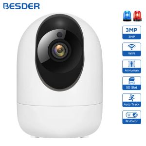 Lens Besder 2K 3MP Smart Home Security IP Camera PTZ 1536P / 1080P INDOOR TWOOD AUDIO WIFI MINI CAMERA VISION NIGHT 5X Zoom numérique