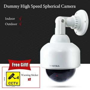 Lens Creative White Dummy High Spee Speed Spherical Camera clignotant LED Fake Dome Caméra CCTV Système de sécurité de surveillance