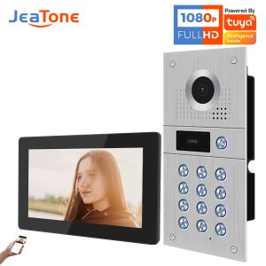 Lente jeatone 170 ° intercomunicador con código de entrada de puerta de cámara compuerta de compuerta sistema 1080p para apartamento panel de llamadas de acero inoxidable hebreo