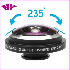 Lentilles Clip universel 235 degrés Super Fish Eye Camera Fisheye Lens pour Apple iPhone Samsung Xiaomi Huawei Mobile Phone Lenses