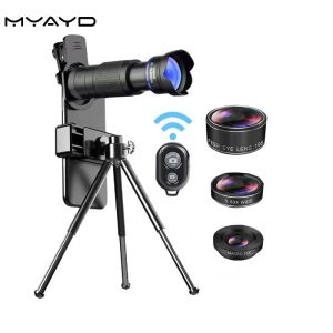 Zoom de lente para teléfonos móviles High Power 36x Highdefinition Tripod Lens para la cámara del teléfono Conecte con accesorios de celda Bluetooth