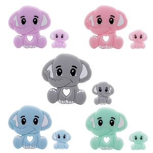 Hagamos 5 unid / 10 unids BPA Libre Animal Silicona Mordedores Elefante Bebé Dentición Producto Alimentos Grado Tiny Rod Ducha Regalos Dibujos animados 211106