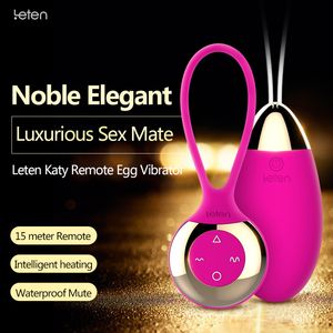 LETEN KATY Grande Télécommande Sans Fil Vibrateur Étanche Intelligent Chauffage Oeuf Vibrant Boules Vaginales Sex Toys pour Femme S19706