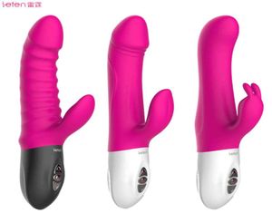 Leten Rabbit Clitorise Stimulator Sex Machine Vibratrice Rechargeable Chauffage Masseur Orgasme Mastrubator Adults Sextoys pour femmes3991891
