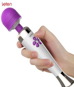 Leten recargable poderoso AV Magic Wand Vibrator Massorger Silicona G Vibradores de Spot para mujeres Toyes eróticos para adultos Productos sexuales Y182230953