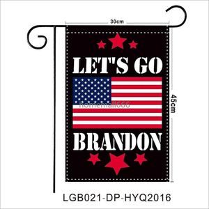 Lets Go Brandon Garden Flag 30x45cm États-Unis Président Biden FJB Drapeaux extérieurs Décoration de cour Drapeaux américains Bannière Ornements AA
