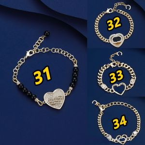 Bracelet lettre pour femmes, ensemble de perles d'amour, diamant, bijoux à la mode, cadeau de fête, avec boîte originale + sac cadeau
