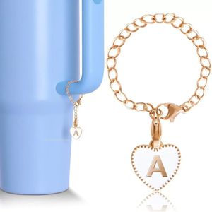 Breloques en forme de lettre pour tasse de 40oz, nom Initial, identification, poignée personnalisée, accessoires pour gobelet, WLL2204