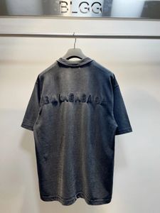 Camisetas de punto de jacquard con letras para hombre y mujer, Top de algodón con cuello redondo de punto para otoño/invierno