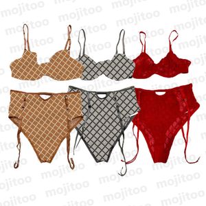 Lettre dentelle femmes sous-vêtements Sexy soutiens-gorge slips ensembles de Lingerie avec jarretières concepteur voir à travers des maillots de bain pour les femmes