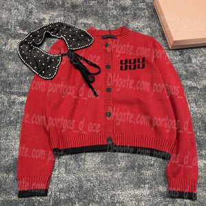 Cartas Mujeres Cardigan Cardigan Rojo Séteres de fiesta de primavera de vacaciones