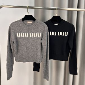Jersey de lana tejido con letras, suéter tejido de manga larga, jerséis Dailay informales elegantes