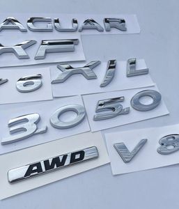 Lettres et chiffres V6 V8 AWD 30 50 XF XJL, emblème pour Jaguar XJ XE FTYPE FPACE, garde-boue central du coffre de voiture, autocollant de style 9705310