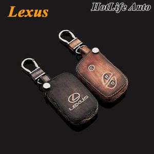 LLavero de coche Lexus IS250 RX LS LX GX GT, funda de llave tallada de cuero genuino, 3 botones, llavero de coche inteligente, accesorios para automóviles