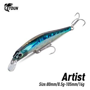 Leydun Artist FR Silence Hunding Minnow Fishing Luros 80 mm 105 mm Jerkbaits Buena acción Wobblers Hozo Baits Hard Baits 240407