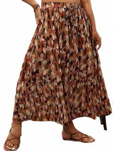 LG jupe pour femmes polyester grande taille élégant et joli pas cher décontracté motif de feuilles vêtements livraison gratuite été 2023 vêtements 49JU #
