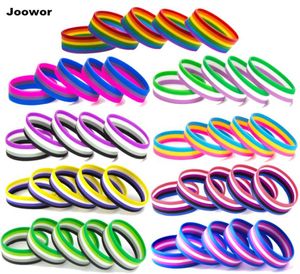 LGBT Gay Pride Silicone Rubber Bracelets Bandr Bangle2809717