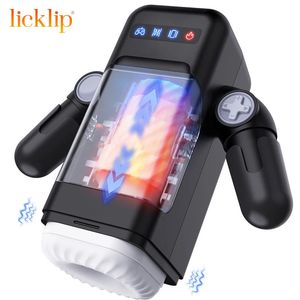 Licklip Gamepad Fun Sex Toys Men Masturbateurs Automatic Jerkoff Telescopic Masturbation Cup avec porte-téléphone adulte mâle 240423