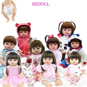 Lifelike 48 cm Full Silicone Soft Body Girl Boy Reborn Baby Doll Toy Like Alive 19 pouces Princesse Cadeau d'anniversaire Mode Présent Q0910