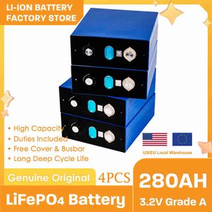 LiFePO4-batería recargable de 280Ah, células solares de plástico de fosfato de hierro y litio de 3,2 V, bricolaje, para barco, carrito de Golf, almacenamiento de energía Solar