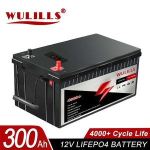 Batterie LiFePO4 12V 300Ah 4000 Cycles batterie au phosphate de fer rechargeable pour batterie de secours à énergie solaire RV intégrée 300A BMS