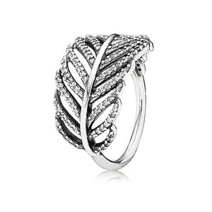 Light As A Feather Ring Real Sterling Silver con caja original para Pandora CZ Diamond Wedding Jewelry para mujeres niñas Rose Gold Engagement Rings Set