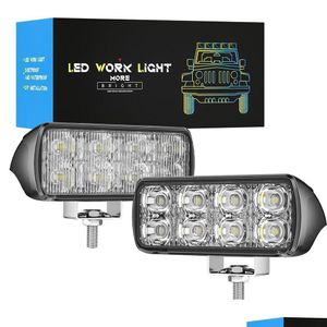 Barres lumineuses Lumières de travail 8 LED FORTS STRONG BRIGHT FLInshing Lampe avec support de montage réglable Auproferproofr BB Reflector Cool Dro DHI5A