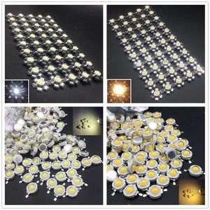 Perlas de luz 50pcs 100pcs 1w 3w Lámpara de bombilla LED de alta potencia blanca fría 6000-6500k con 20 mm Star PCB