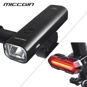 Vélo léger LED vélo super lumineux avant arrière ensemble lanterne pour vélo lampe de poche USB rechargeable COB lampe accessoires MICCGIN 220708